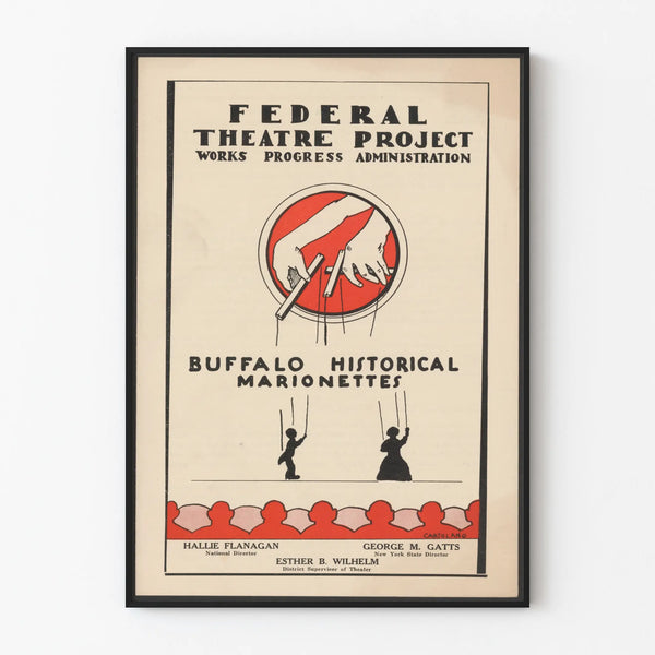 Vintage Buffalo Historical Marionettes Poster Wall Decoration Theater