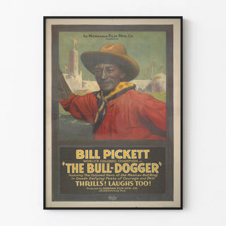 Vintage poster of Bill Pickett The Bull-Dogger