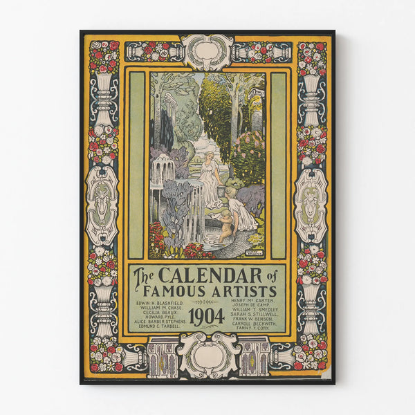 Vintage poster The Calendar of Famous Artists 1904 for artistic wall decoration