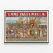 Vintage poster Carl Hagenbeck Greater Shows - Indian colonies in ceremony — framed artwork on a wall