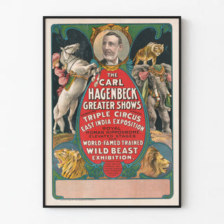 Vintage Circus Poster Carl Hagenbeck and Wild Animal Exhibition