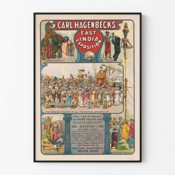Vintage Poster Exhibition Carl Hagenbeck India East Decorative