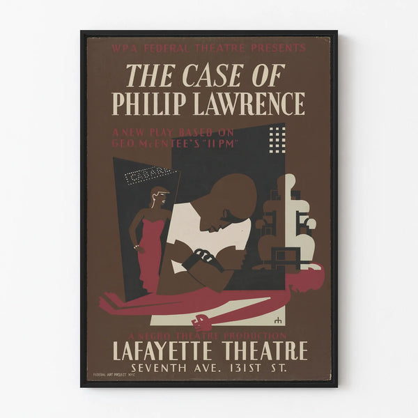 Vintage Poster 'The Case of Philip Lawrence' - Lafayette Theatre Wall Decoration