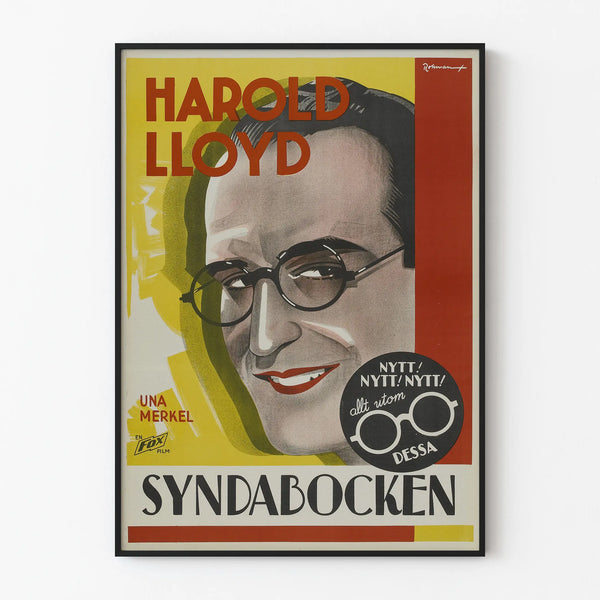Vintage Harold Lloyd Syndabocken Poster for Wall Decoration