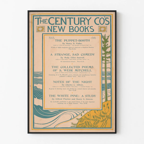 Vintage poster The Century Co's New Books 1896 - Literary wall decoration