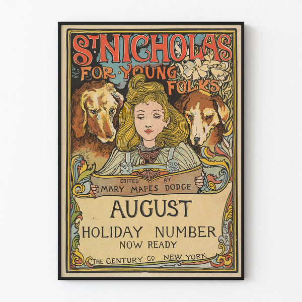 Vintage St Nicholas Poster for Young Folks - Wall Decoration Poster