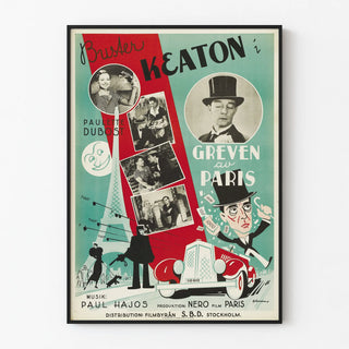 Vintage poster of the Count of Paris with Buster Keaton