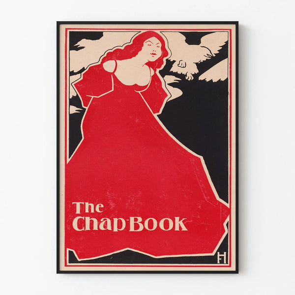 Vintage poster The Chap Book woman in a red dress