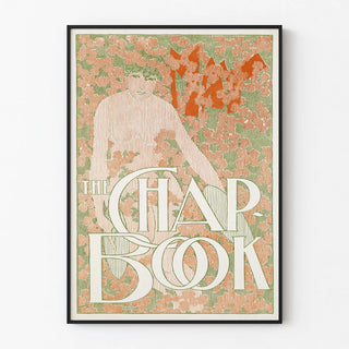 Vintage poster The Chap Book with floral illustration and feminine silhouette