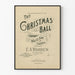 Vintage Christmas Ball Poster with Musical Score