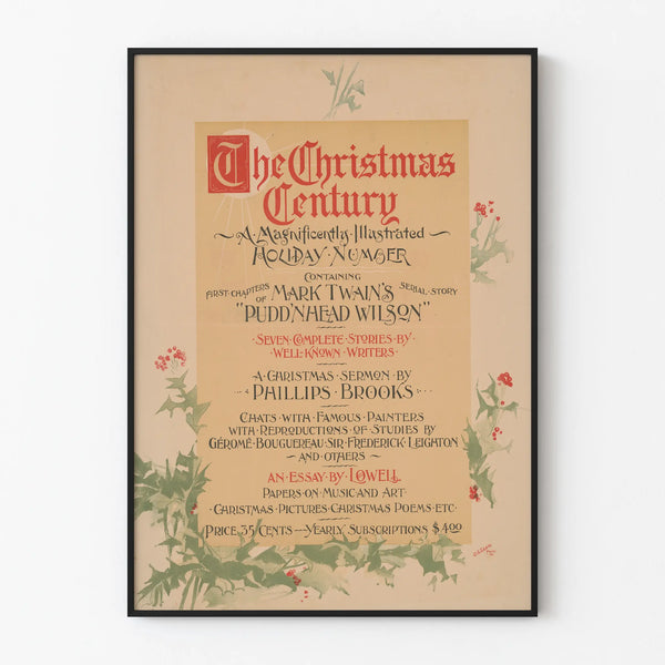 Vintage poster The Christmas Century - Festive and literary wall decoration