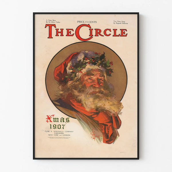 Vintage poster The Circle Christmas 1907 Santa Claus