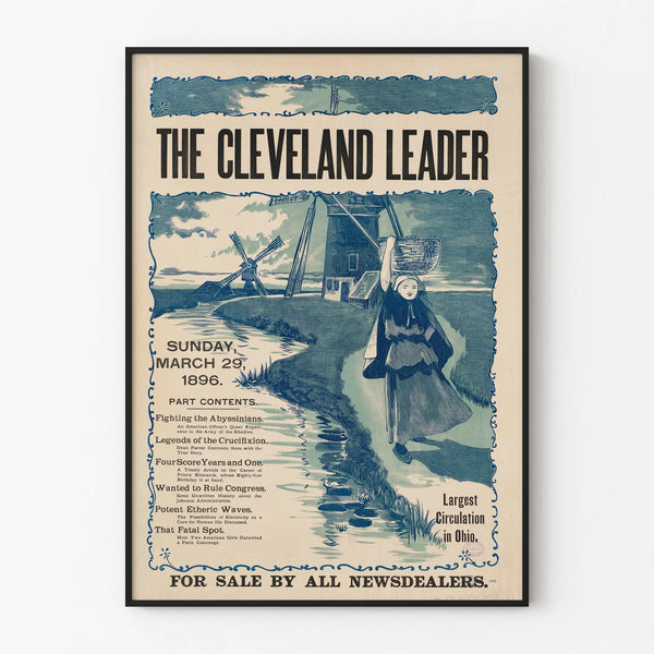 Vintage poster The Cleveland Leader 1896 for wall decoration