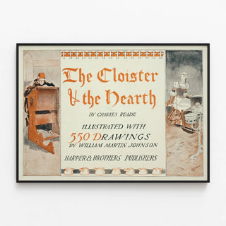 Vintage poster The Cloister and the Hearth - Artistic illustration 1893 — framed artwork on a wall
