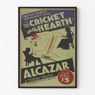 Vintage poster of The Cricket on the Hearth by Charles Dickens
