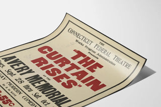 Vintage Poster Theatre The Curtain Rises Connecticut Federal Theatre