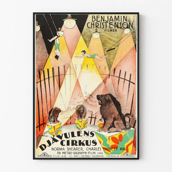 Vintage poster of the Devil's Circus - Wall decoration poster in Art Deco style