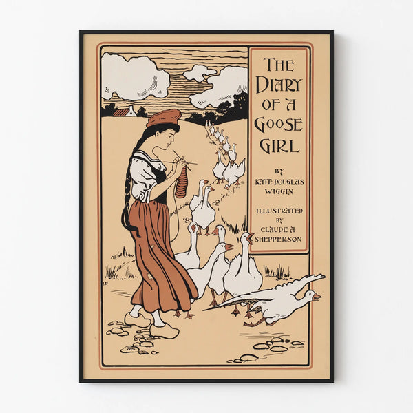 Vintage Poster The Goose Herder - Rustic Wall Decoration