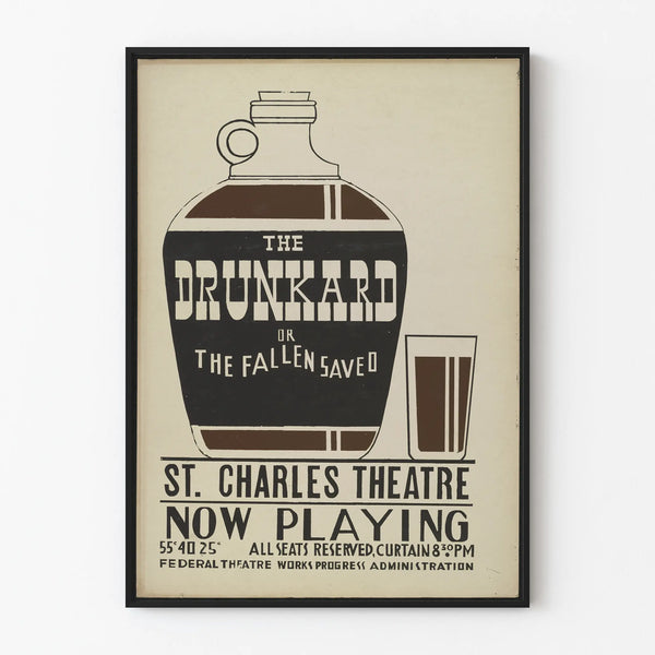 Vintage poster 'The Drunkard' - Retro theater wall decoration