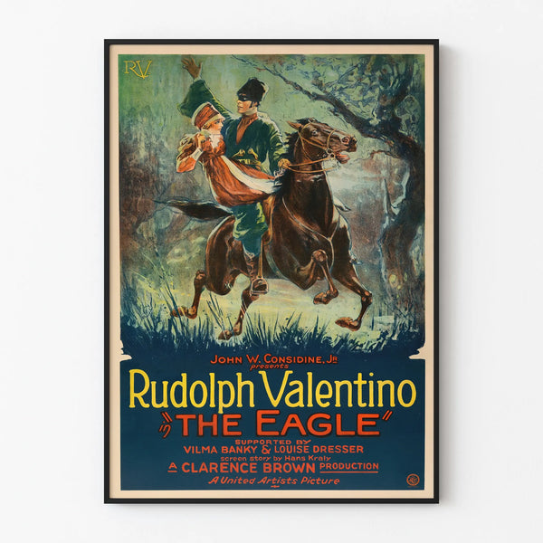 Vintage decorative poster "The Eagle" with rider and horsewoman