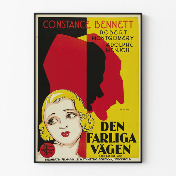 Vintage Poster Den Farliga Vägen - Retro Cinema Wall Decoration