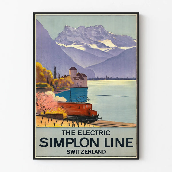 Vintage Poster of the Simplon Swiss Electric Line