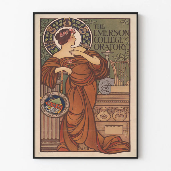 Vintage poster of The Emerson College of Oratory - Art Nouveau wall decoration