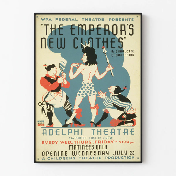 Vintage Poster for the Theater The Emperor's New Clothes