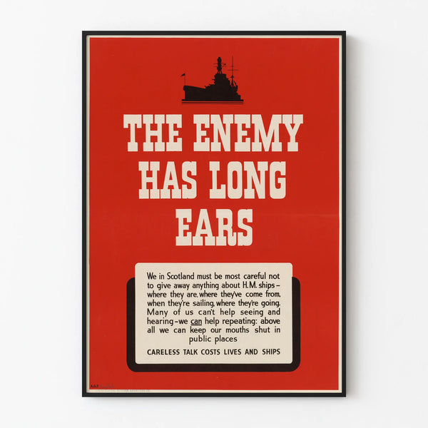 Vintage War Poster - The Enemy Has Long Ears