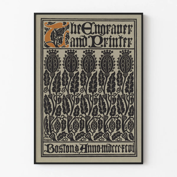 Vintage graphic poster « The Engraver and Printer » for wall decoration