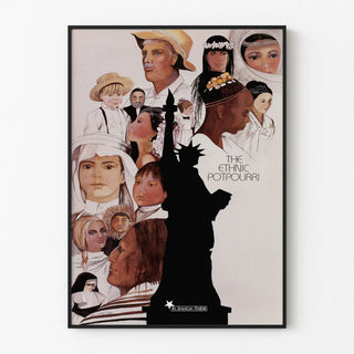Poster The Ethnic Potpourri - Illustration of American Cultural Diversity