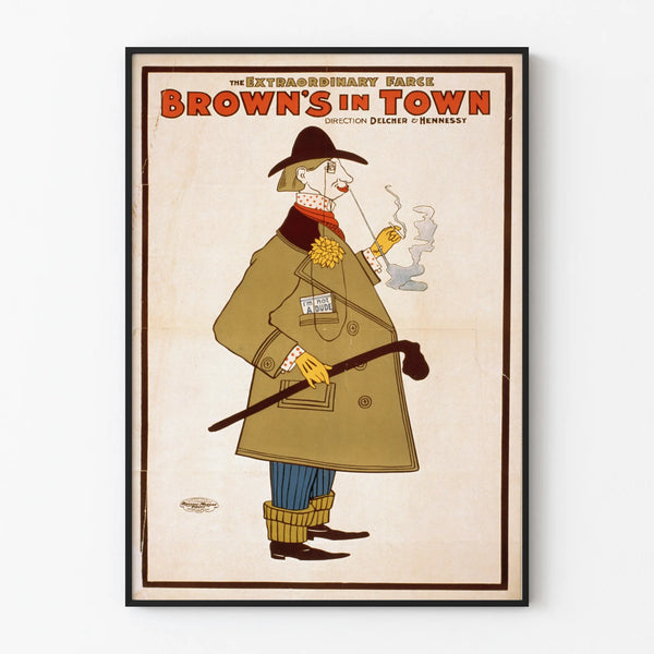 Vintage Poster The Extraordinary Farce Brown's in Town