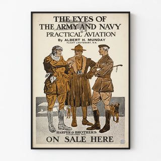 Vintage Military Aviation Poster The Eyes of the Army and Navy