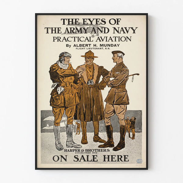 Vintage Military Aviation Poster The Eyes of the Army and Navy