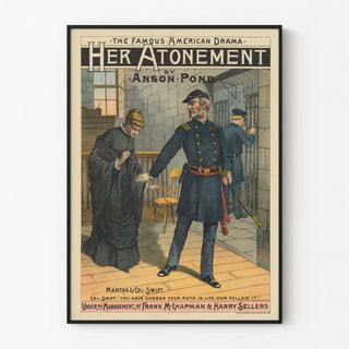 Decorative poster of the American drama Her Atonement by Anson Pond