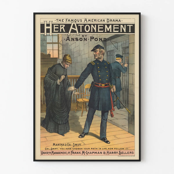 Decorative poster of the American drama Her Atonement by Anson Pond