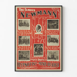 Vintage poster The Famous Newmann Hypnotist and Mind Reader