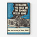 Vintage military poster 'The Faster You Build Em, The Sooner We'll Be Home'