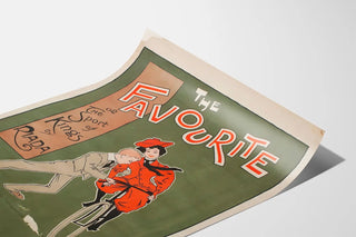 Vintage poster The Favourite royal sport on bicycle
