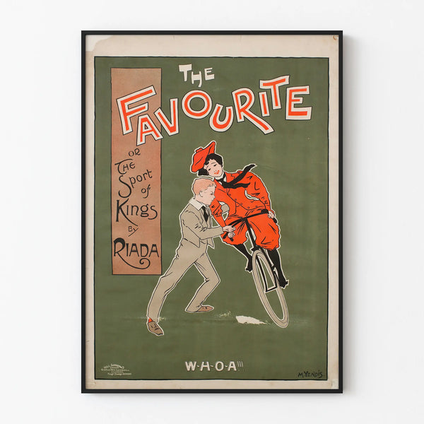 Vintage poster The Favourite royal sport on bicycle