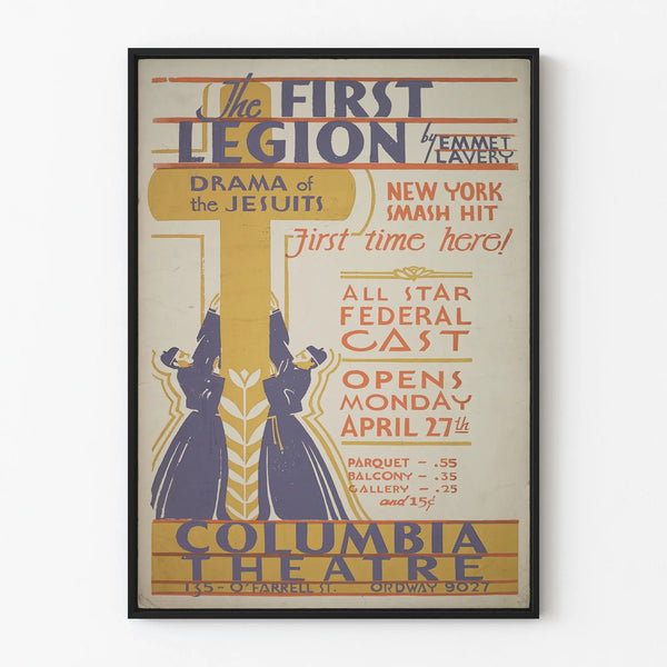 Vintage theater poster The First Legion - artistic wall decoration