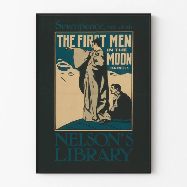 Vintage poster The First Men in the Moon - Retro wall decoration H.G. Wells