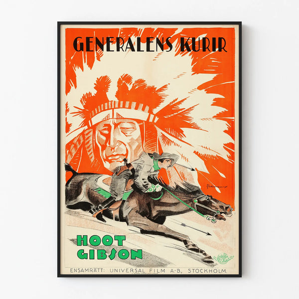 Vintage Western Poster with Horse and Hoot Gibson