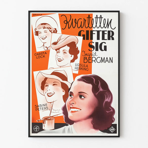 Vintage poster The Four Companions for retro wall decoration