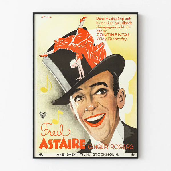 Retro Poster The Gay Divorcee with Fred Astaire and Ginger Rogers