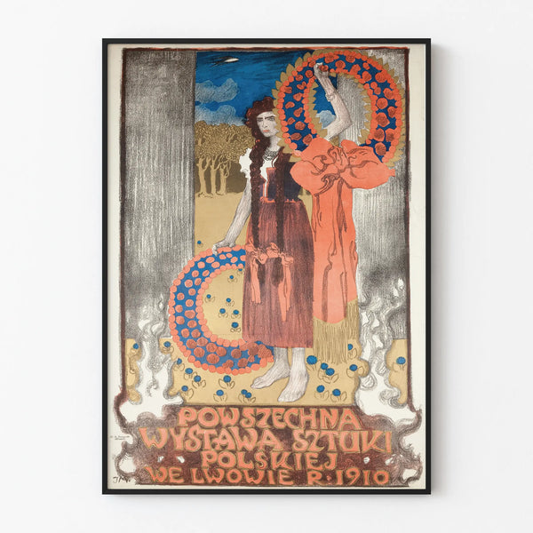 Polish art exhibition poster in Lviv 1910 for wall decoration