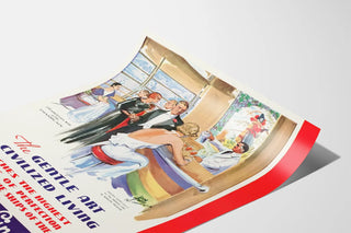 Vintage poster of the art of living aboard French Line