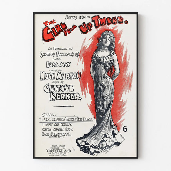 Vintage Poster The Girl From Up There - Elegant Wall Decoration