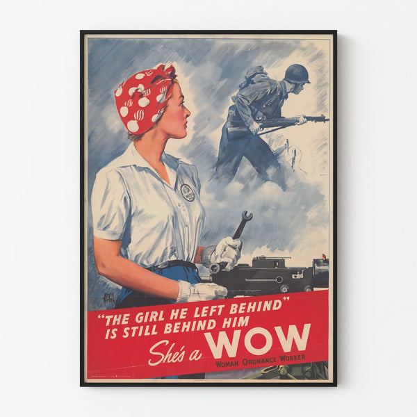 Vintage Military Woman Worker Poster - The Girl He Left Behind