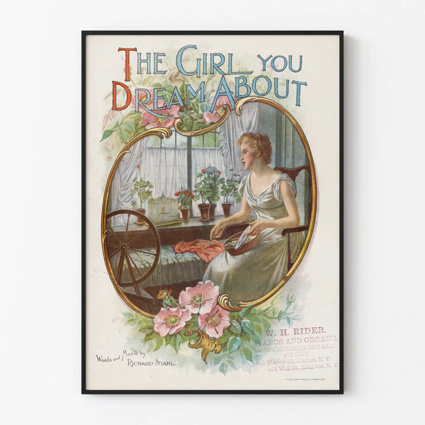 Vintage poster The Girl You Dream About - Romantic wall decoration